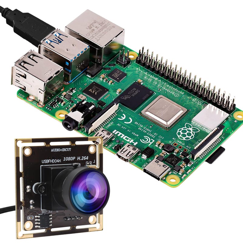 ELP 170degree Fisheye Raspberry Pi 1080P H.264 Microphone PC Web USB Security Camera for Laptop Wide Angle Mini UVC USB2.0 Video Audio Webcam Board 2MP CMOS AR0330 Lightburn Laser Camera for Computer - Image 4